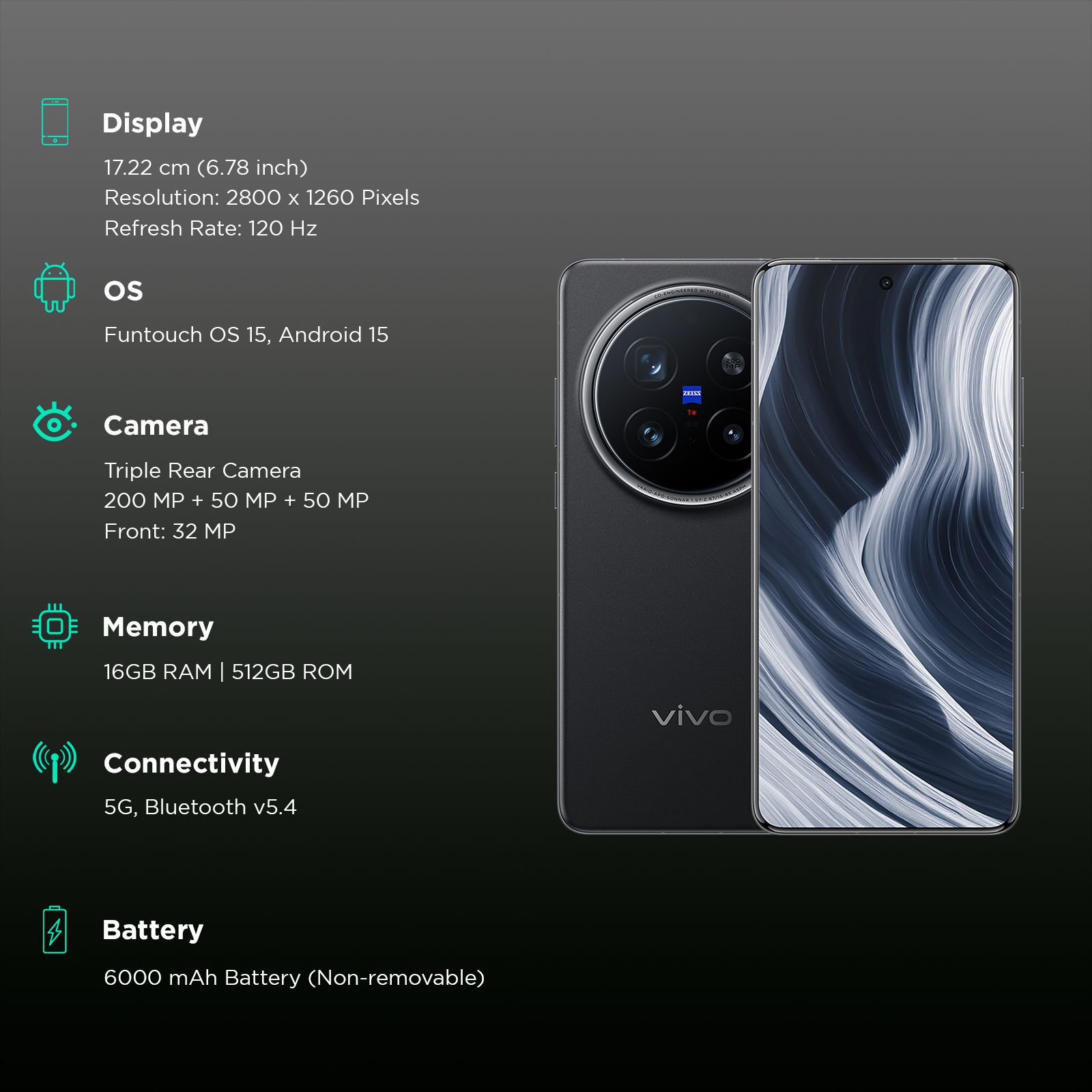 Buy vivo X200 Pro 5G (16GB RAM, 512GB, Cosmos Black) Online - Croma